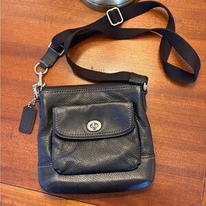 Coach Black Pebbled Leather Crossbody Bag